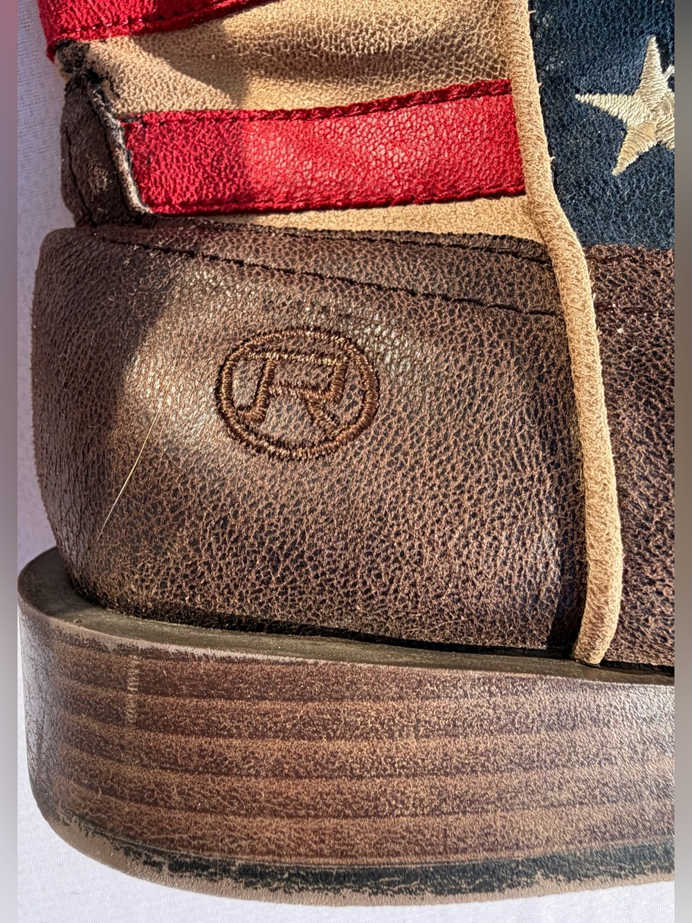 Roper Sz 7/39 American Patriot Stars And Stripes Flag Western Boots - Picture 5 of 7